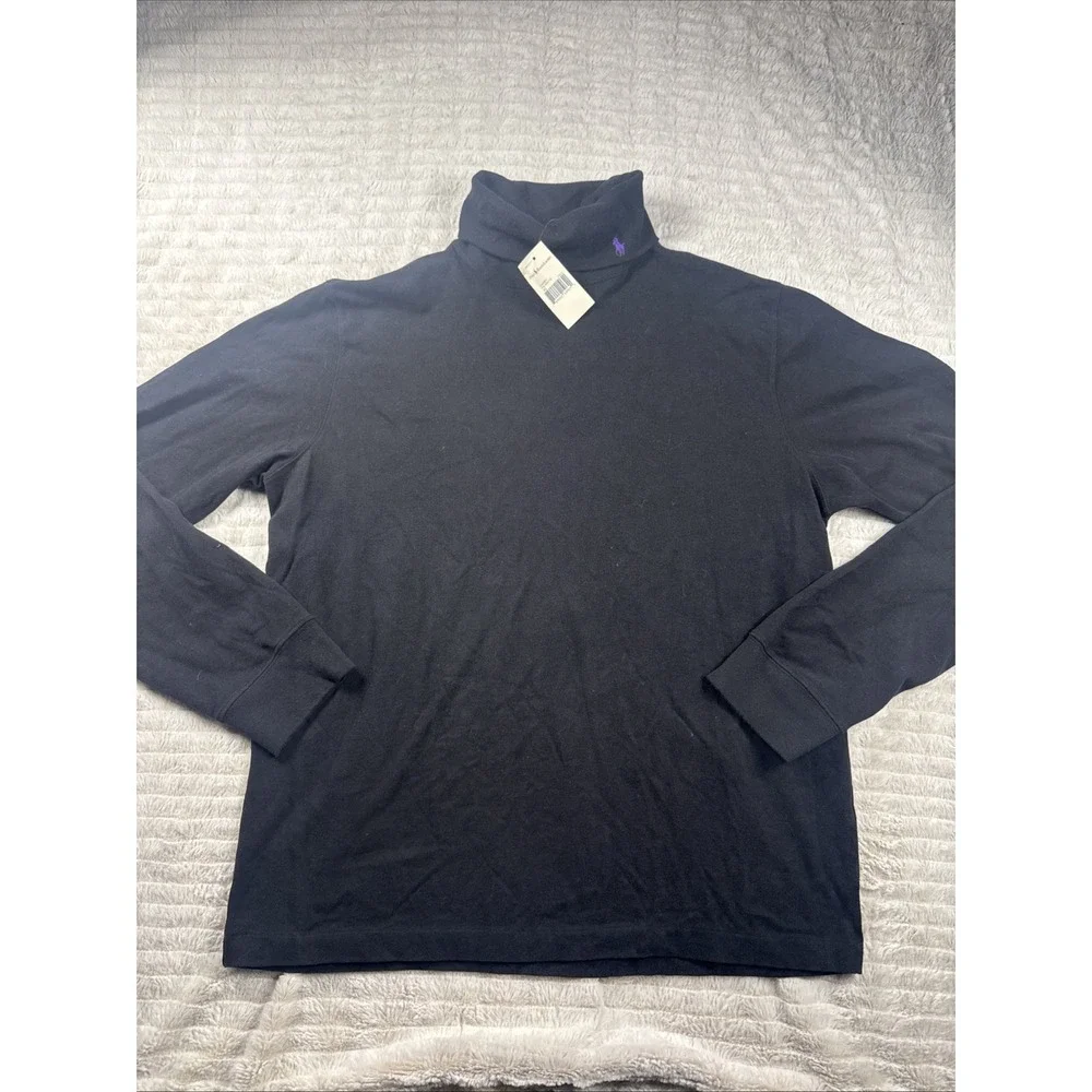 NWT Polo Ralph Lauren Mens Soft Cotton Turtleneck T-shirts Size XL Color Black